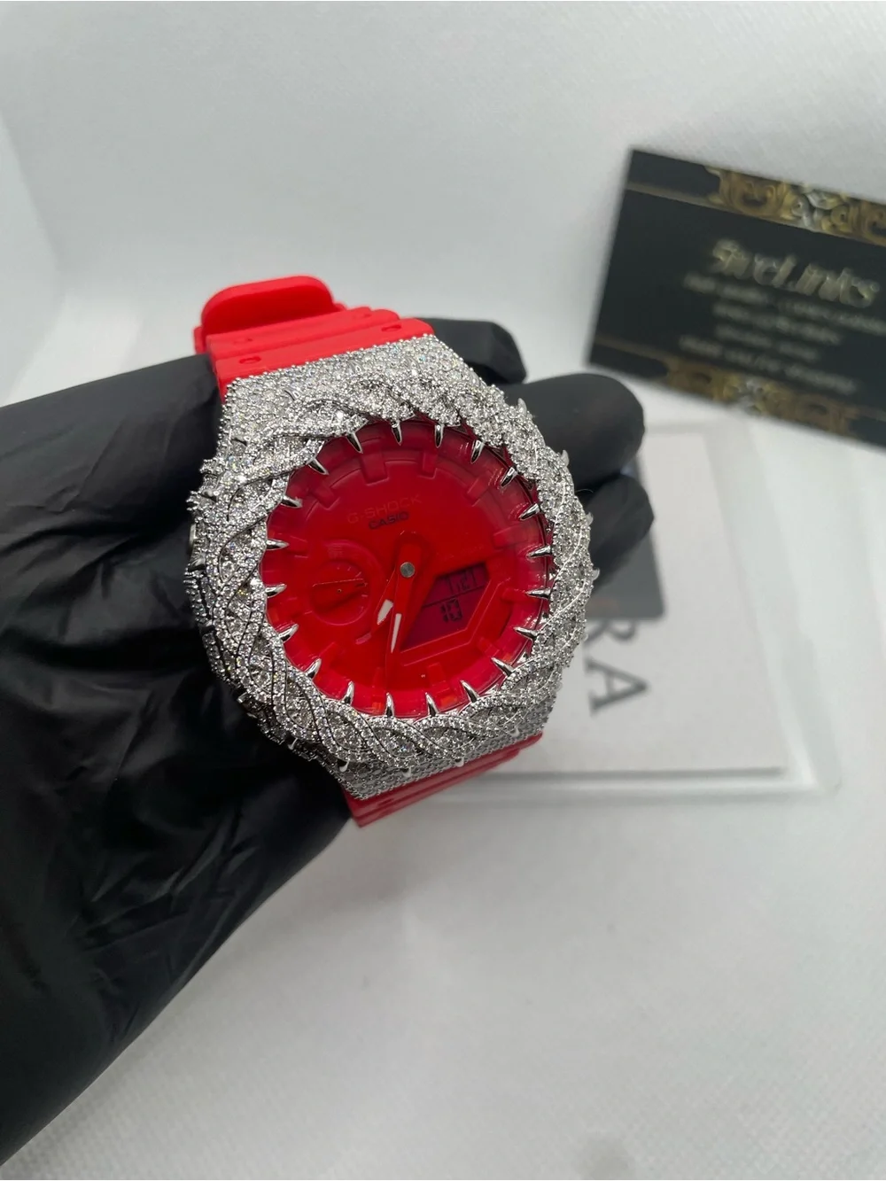 G-Shock Red Digital-Analog Watch with Silver Crystal Bezel
